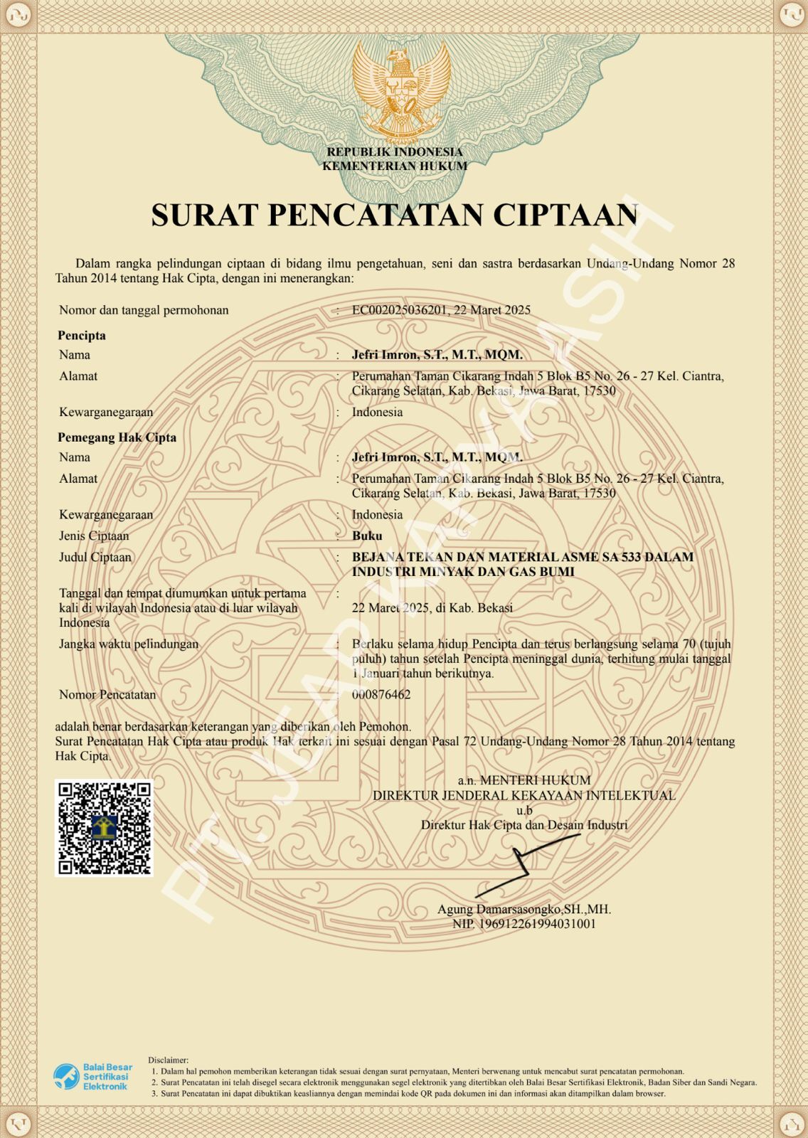Bejana tekan dan amterial asme 533