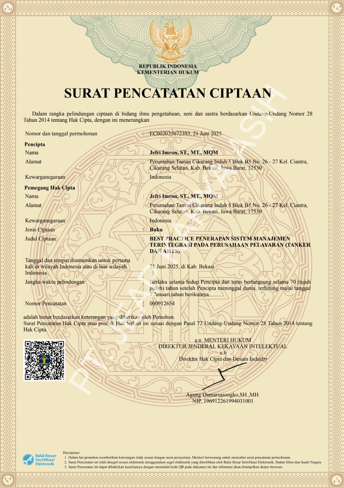 PENERAPAN SISTEM MANAJEMEN TERINTEGRASI PADA PERUSAHAAN PELAYARAN (TANKER DAN AHTS)
